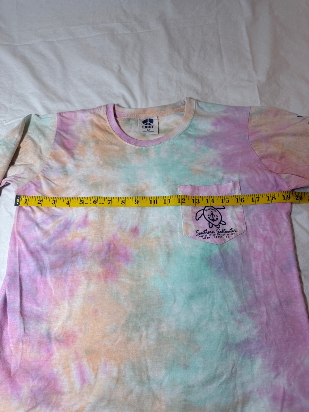 Exist Pastel Tie-Dye Long Sleeve Tee with Sea Turtle Pocket - Picture 4 of 8